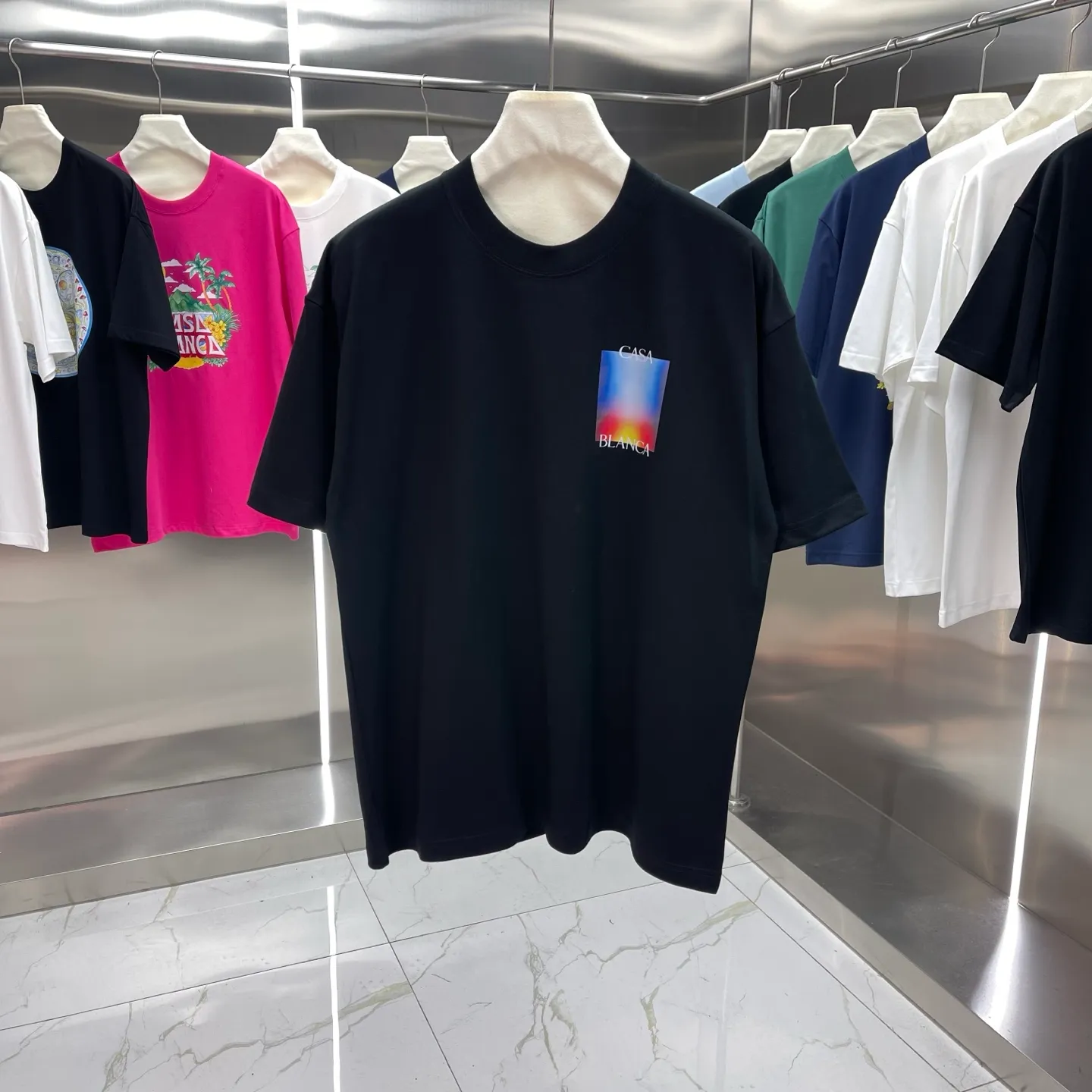 25ss New Arrival Casablanca Classic Series T ～ ， ， 。 ， Classic ， In Stock ！ ：White Black Royal Blue Red Size：S M L XL XXL